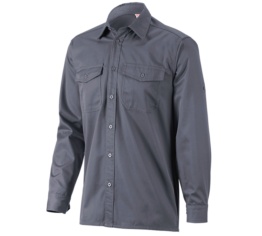 Trička, svetry & košile: Pracovní košile e.s.classic, dlouhý rukáv + šedá