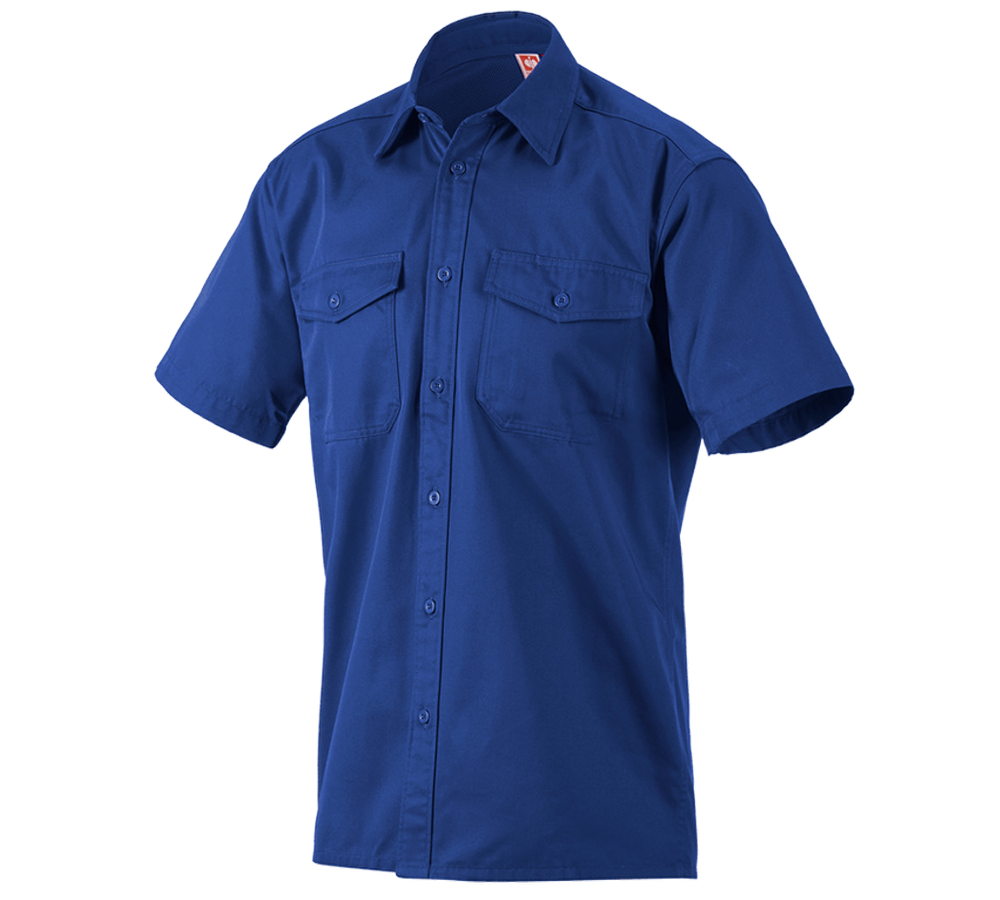 Trička, svetry & košile: Pracovní košile e.s.classic, krátký rukáv + modrá chrpa