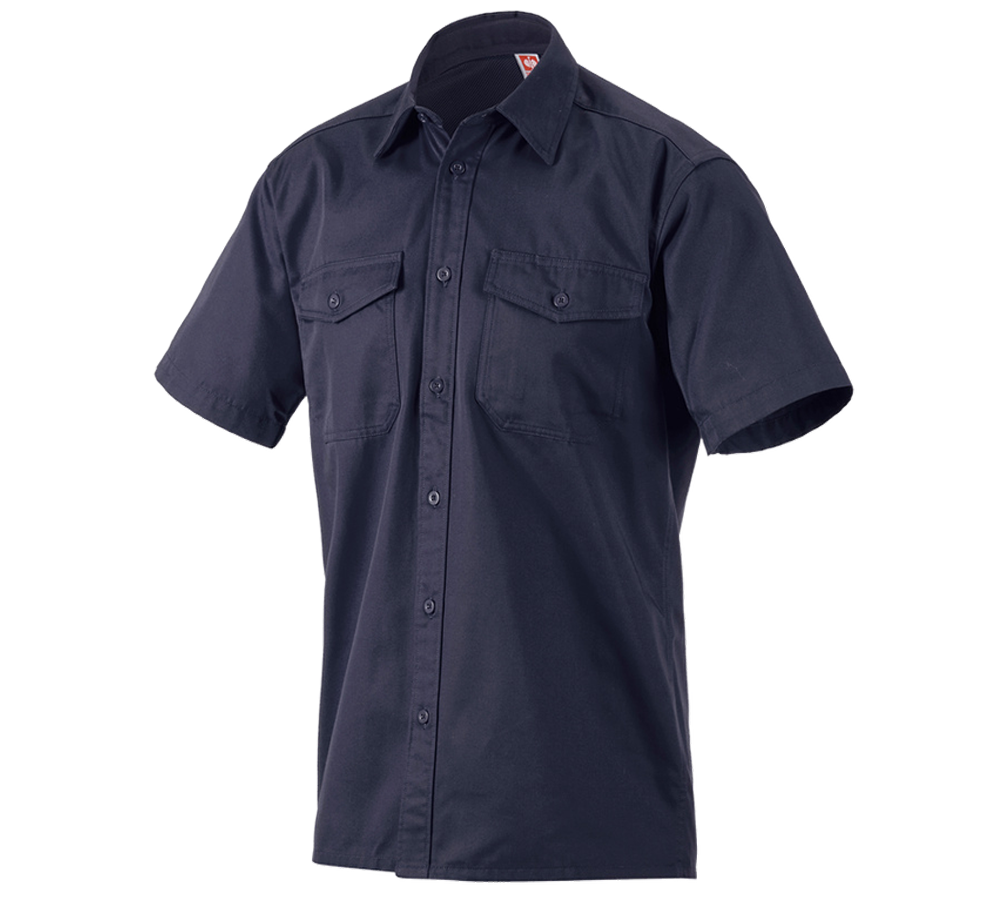 Trička, svetry & košile: Pracovní košile e.s.classic, krátký rukáv + tmavomodrá