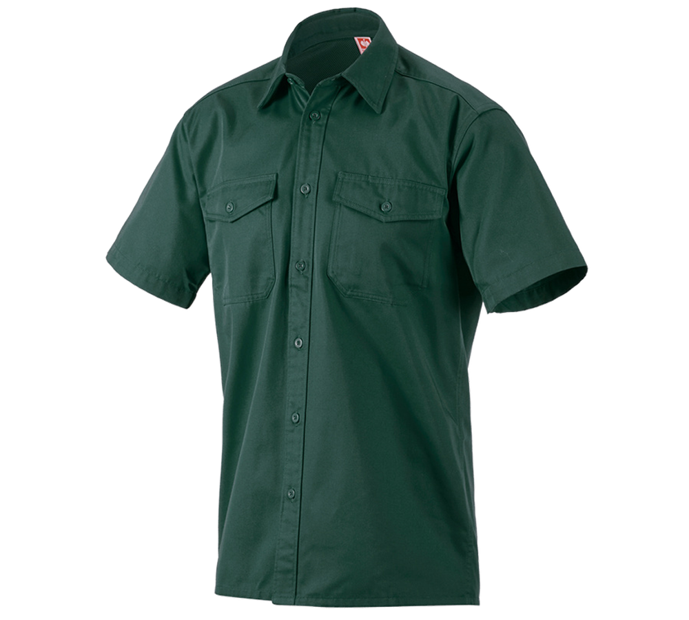 Trička, svetry & košile: Pracovní košile e.s.classic, krátký rukáv + zelená