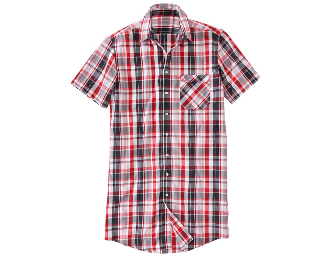 Trička, svetry & košile: Košile s krátkým rukávem Lübeck, extra dlouhá + bílá/černá/červená
