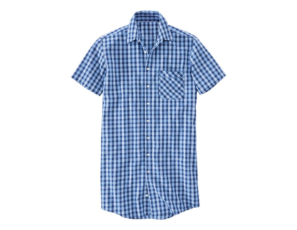 Trička, svetry & košile: Košile s krátkým rukávem Lübeck, extra dlouhá + tmavomodrá/azurová/modrá chrpa