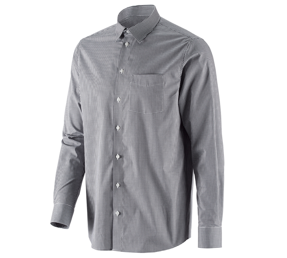 Trička, svetry & košile: e.s. Business košile cotton stretch, comfort fit + černá károvaná