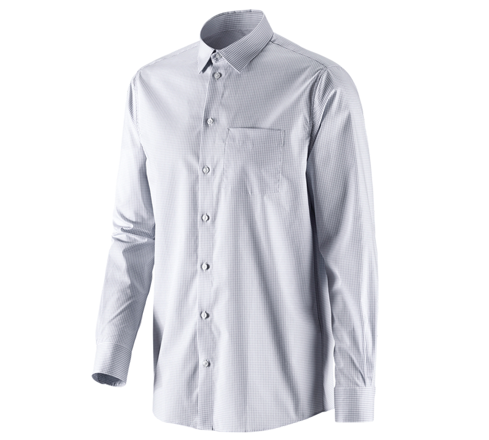 Témata: e.s. Business košile cotton stretch, comfort fit + mlhavě šedá károvaná