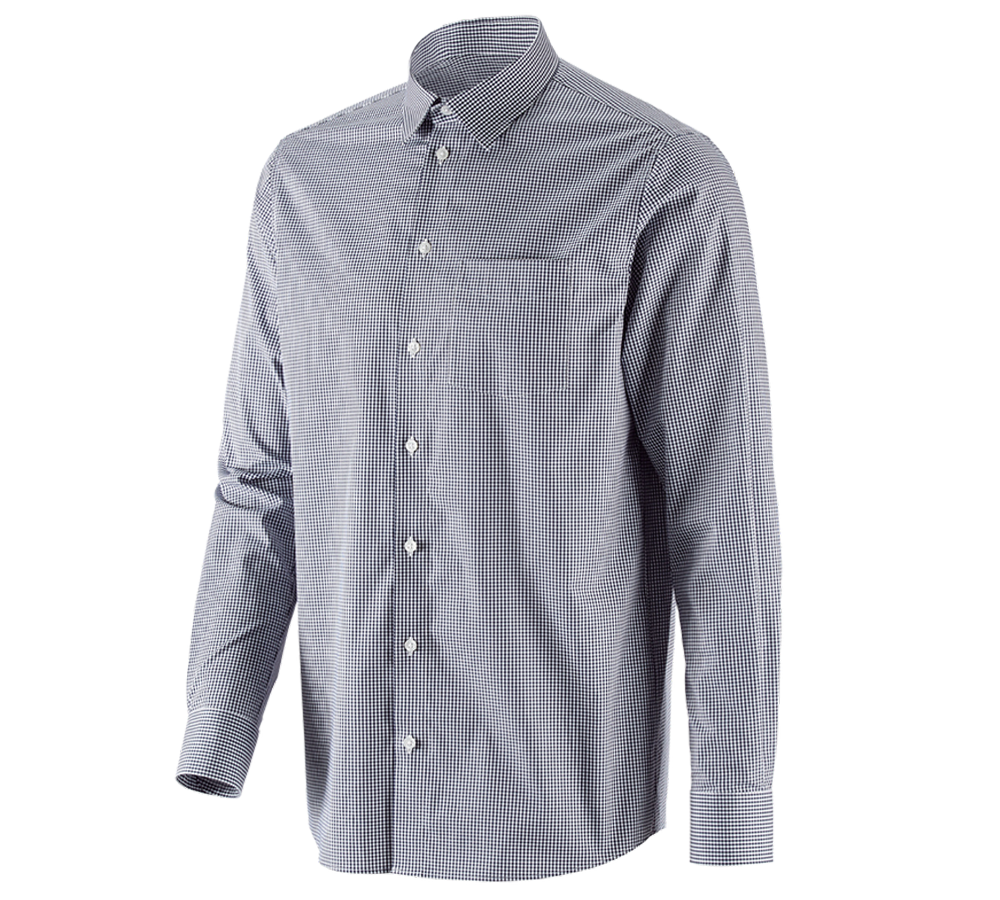 Trička, svetry & košile: e.s. Business košile cotton stretch, comfort fit + tmavomodrá károvaná