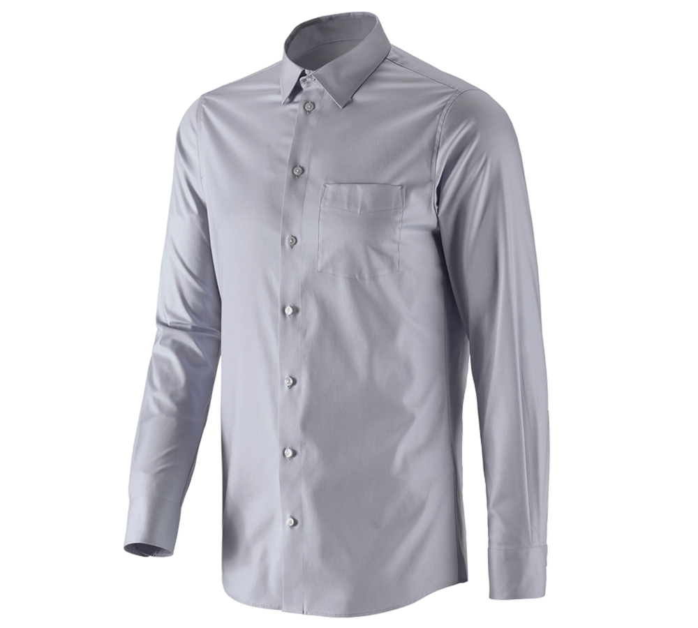 Trička, svetry & košile: e.s. Business košile cotton stretch, slim fit + mlhavě šedá