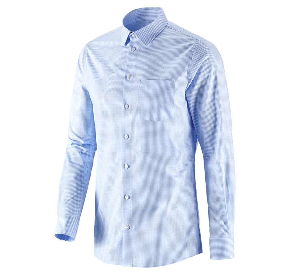 Trička, svetry & košile: e.s. Business košile cotton stretch, slim fit + mrazivě modrá károvaná