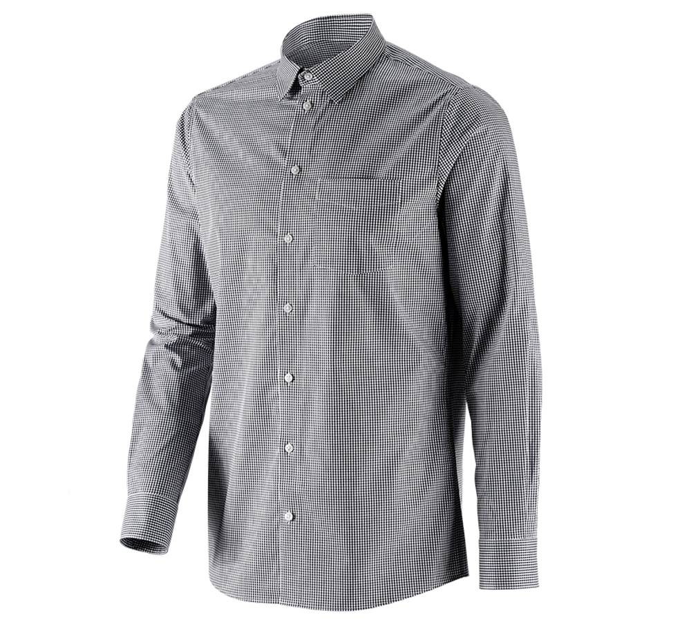 Trička, svetry & košile: e.s. Business košile cotton stretch, regular fit + černá károvaná