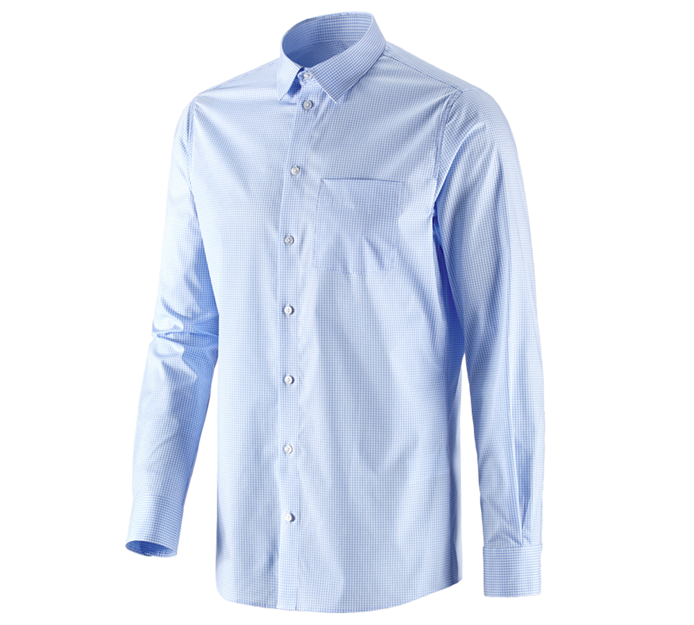 Trička, svetry & košile: e.s. Business košile cotton stretch, regular fit + mrazivě modrá károvaná
