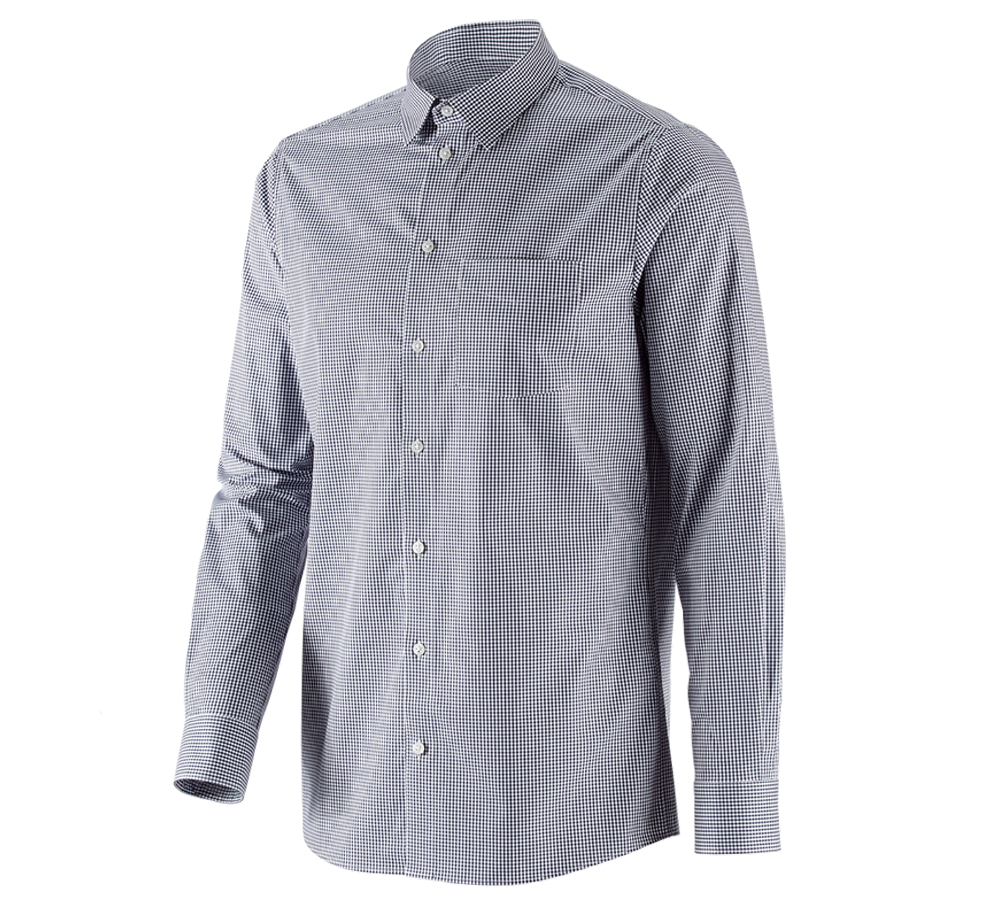 Trička, svetry & košile: e.s. Business košile cotton stretch, regular fit + tmavomodrá károvaná