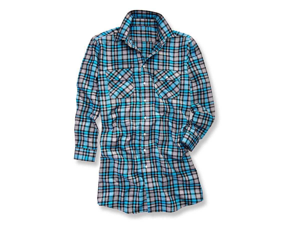 Trička, svetry & košile: Bavlněná košile Bergen, extra dlouhá + cement/tmavá petrol/grafit
