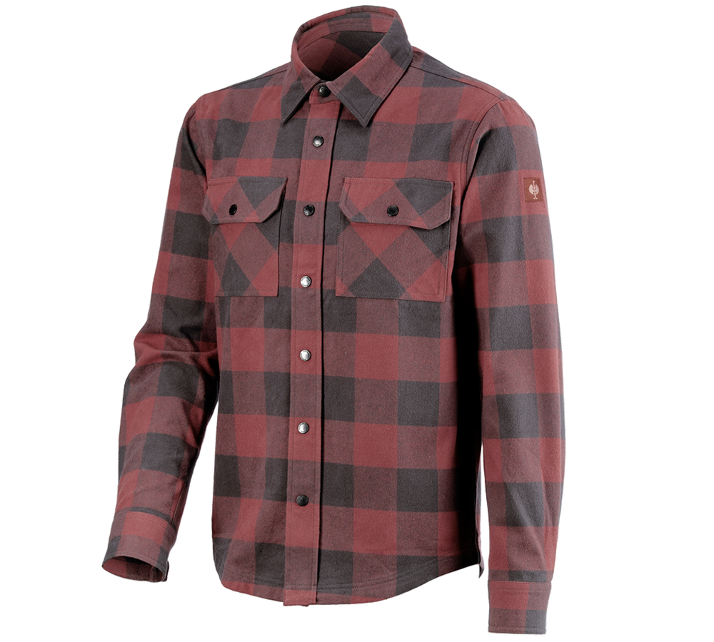 Trička, svetry & košile: Kostkovaná košile e.s.iconic + oxidově červená/karbonová šedá