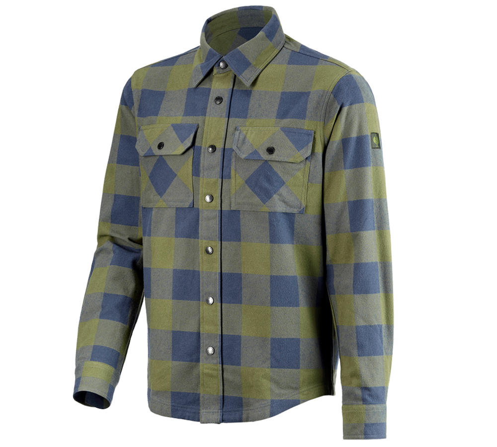 Trička, svetry & košile: Kostkovaná košile e.s.iconic + horská zelená/oxidově modrá