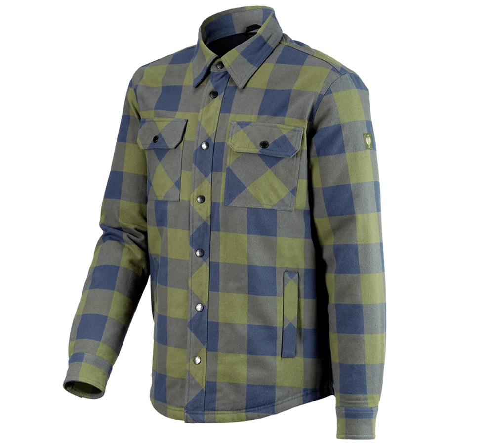 Trička, svetry & košile: Celoroční  kostkovaná košile e.s.iconic + horská zelená/oxidově modrá