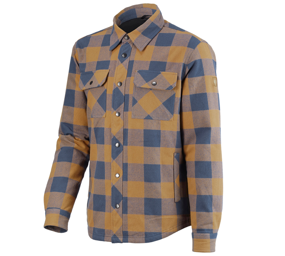 Trička, svetry & košile: Celoroční  kostkovaná košile e.s.iconic + mandlově hnědá/oxidově modrá