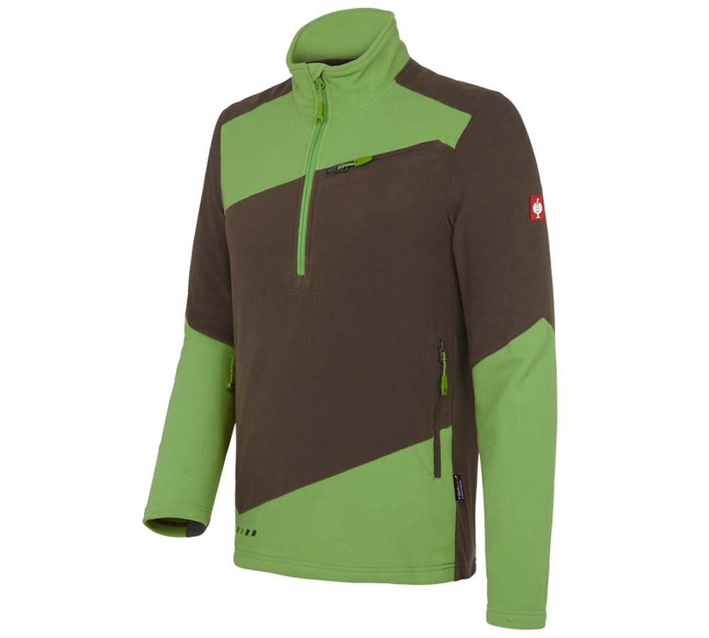 Trička, svetry & košile: Fleecový troyer e.s.motion 2020 + kaštan/mořská zelená