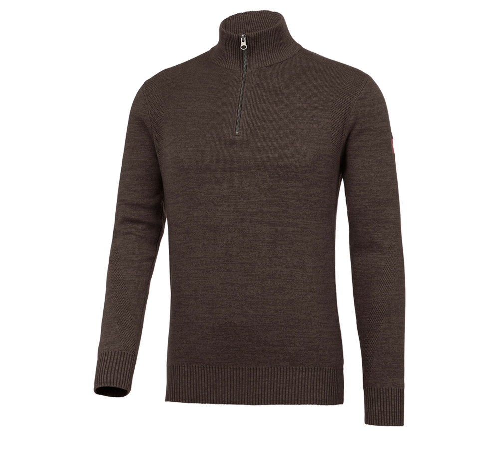Trička, svetry & košile: e.s. Pletený troyer + kůra melanž