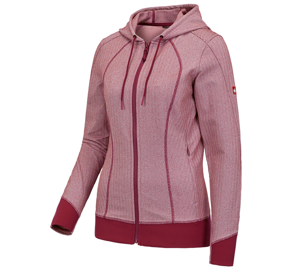 Trička | Svetry | Košile: e.s. Funkční bunda s kapucí herringbone, dámské + rubínová
