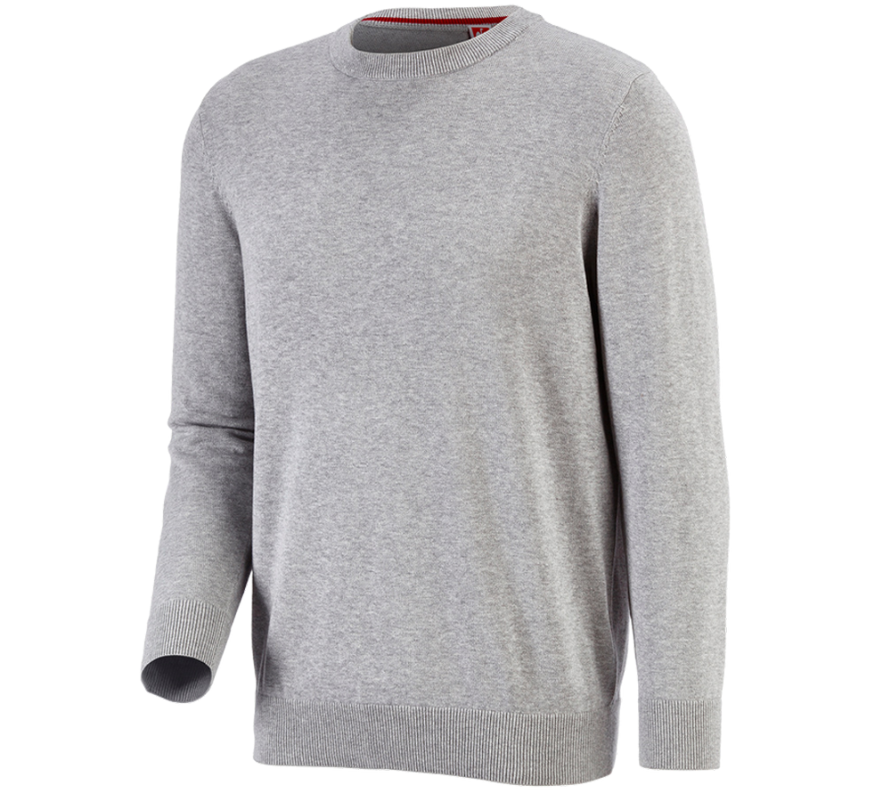 Témata: e.s. Pletený svetr, kulatý výstřih + šedá melanž
