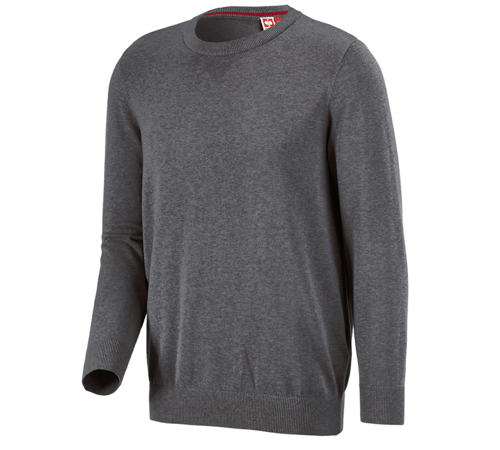 Trička, svetry & košile: e.s. Pletený svetr, kulatý výstřih + antracit melanž