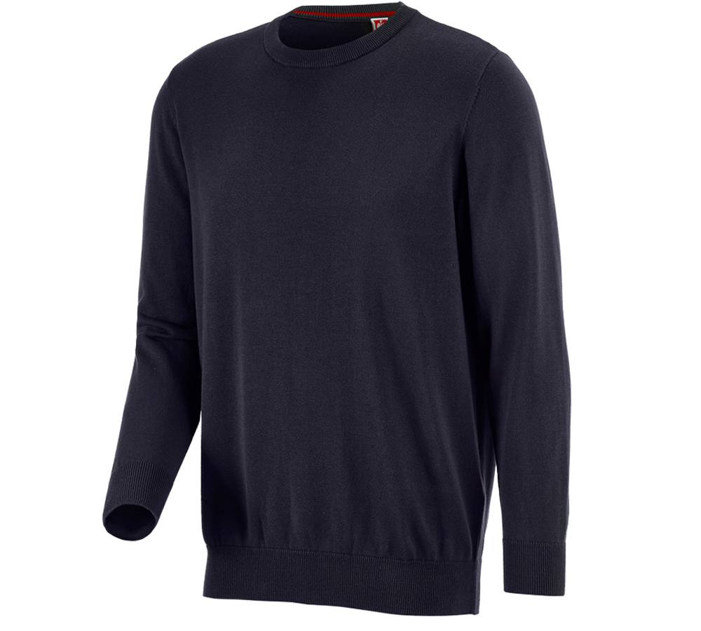 Trička, svetry & košile: e.s. Pletený svetr, kulatý výstřih + tmavomodrá