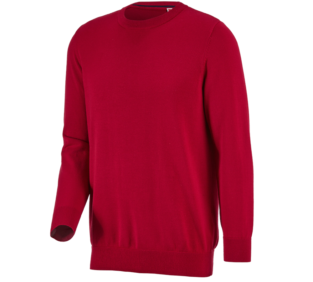 Trička, svetry & košile: e.s. Pletený svetr, kulatý výstřih + červená
