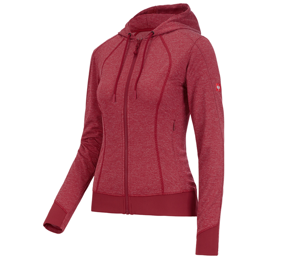 Trička | Svetry | Košile: e.s. Funkční bunda s kapucí stripe, dámské + ohnivě červená