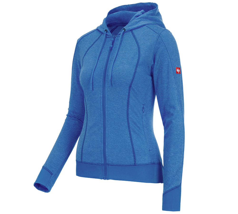 Trička | Svetry | Košile: e.s. Funkční bunda s kapucí stripe, dámské + enciánově modrá
