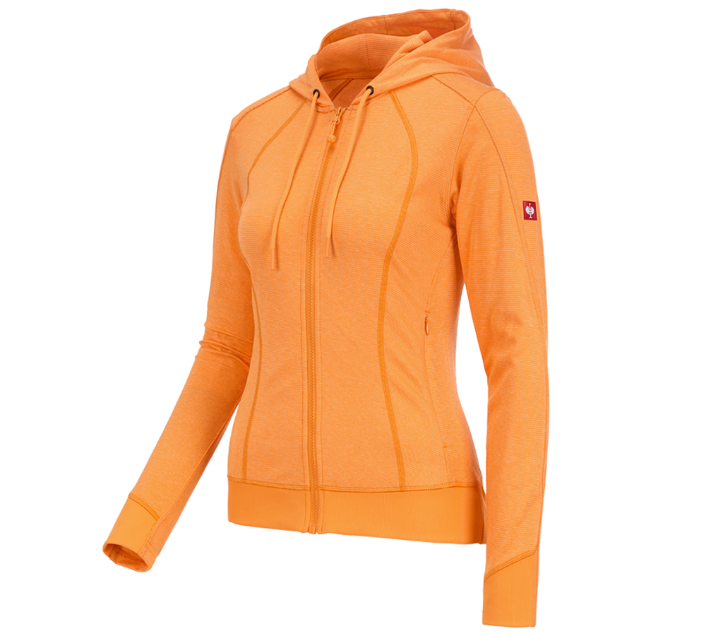 Trička | Svetry | Košile: e.s. Funkční bunda s kapucí stripe, dámské + světle oranžová