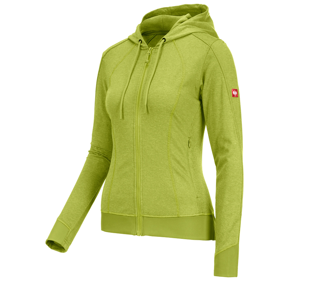 Trička | Svetry | Košile: e.s. Funkční bunda s kapucí stripe, dámské + májové zelená