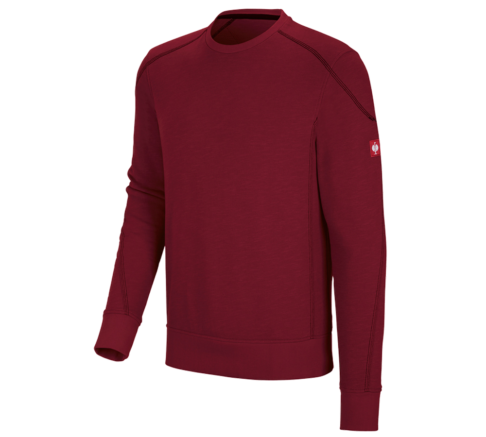 Trička, svetry & košile: Mikina cotton slub e.s.roughtough + rubínová
