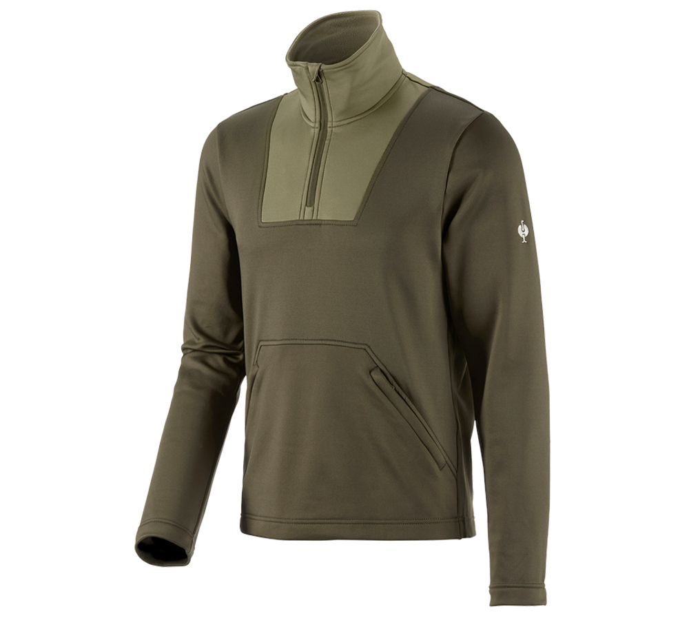 Trička, svetry & košile: Funkční-Troyer thermo stretch e.s.concrete + bahnitá zelená/kavylová zelená