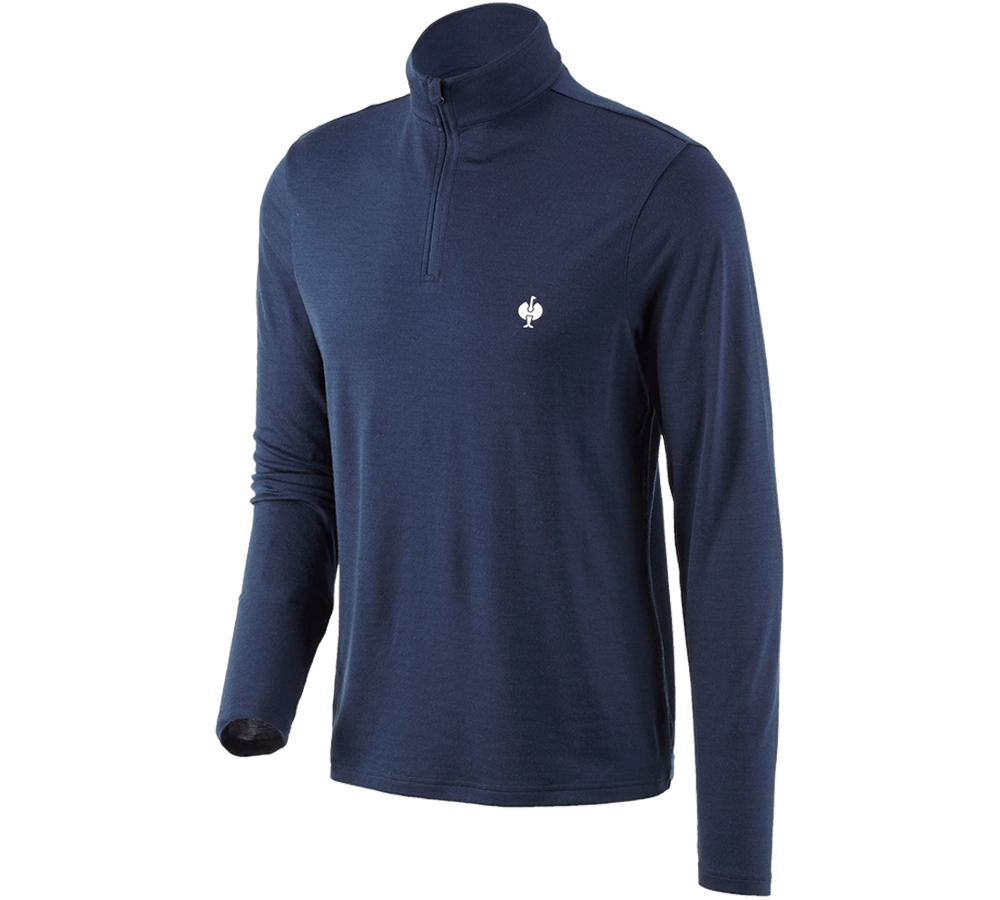 Trička, svetry & košile: Troyer Merino e.s.trail + hlubinná modrá/bílá