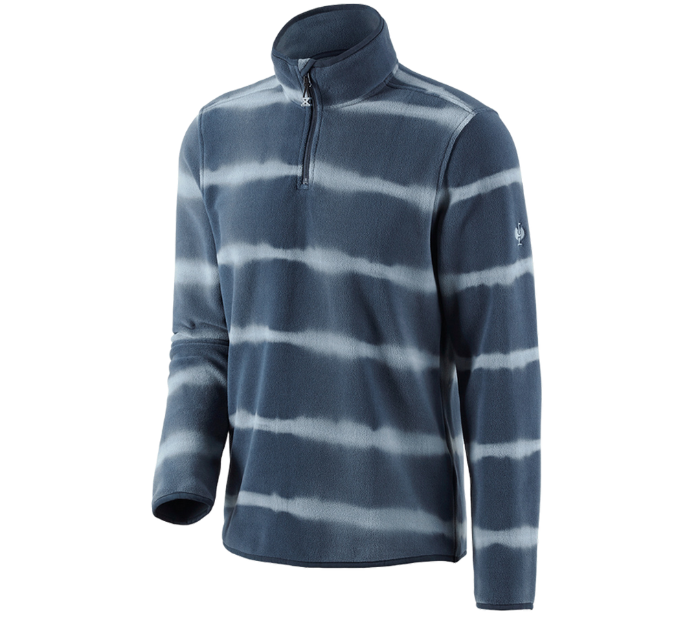 Trička, svetry & košile: Fleecový troyer tie-dye e.s.motion ten + břidlicová modrá/kouřově modrá