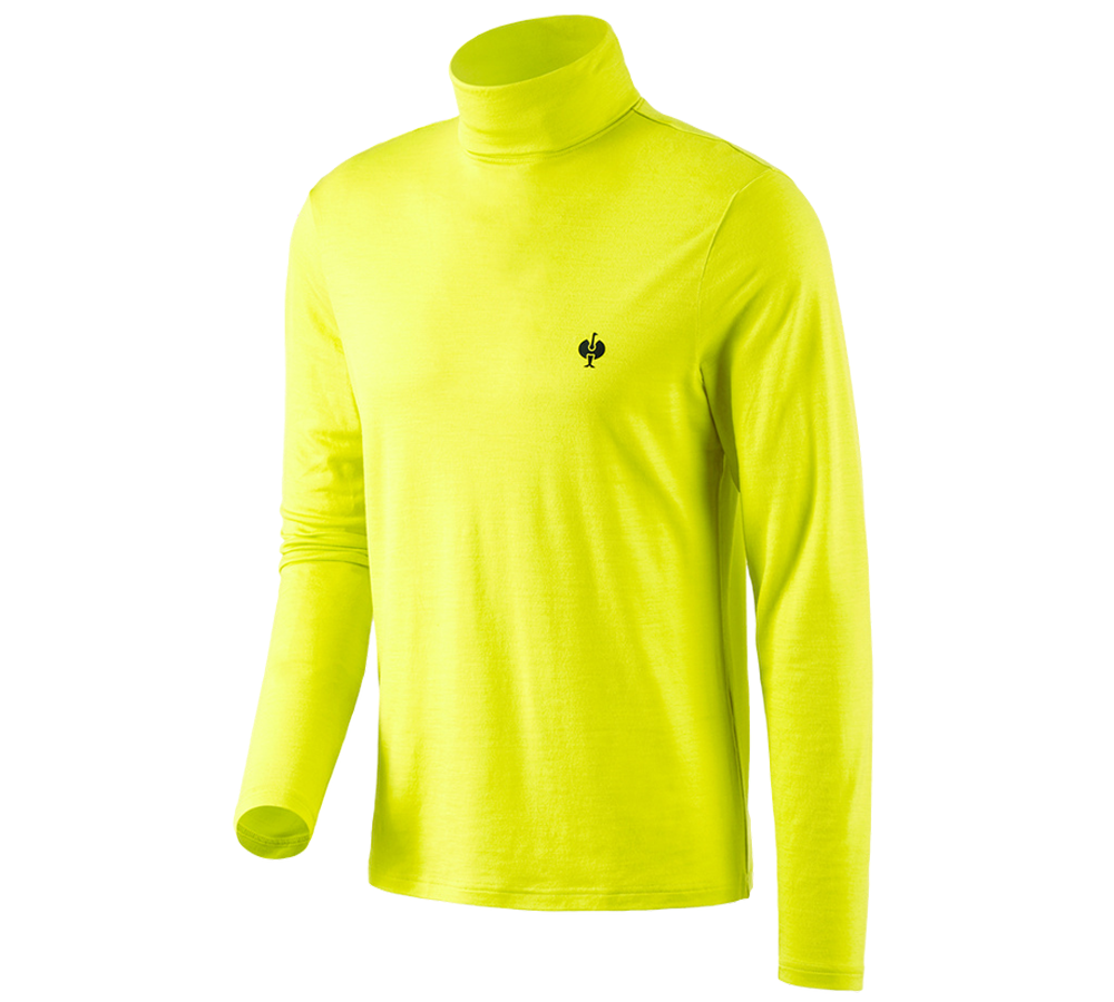 Trička, svetry & košile: Triko s rolákem Merino e.s.trail + acidově žlutá/černá