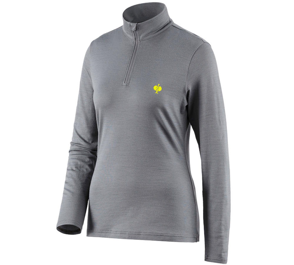 Trička | Svetry | Košile: Troyer Merino e.s.trail, dámská + čedičově šedá/acidově žlutá