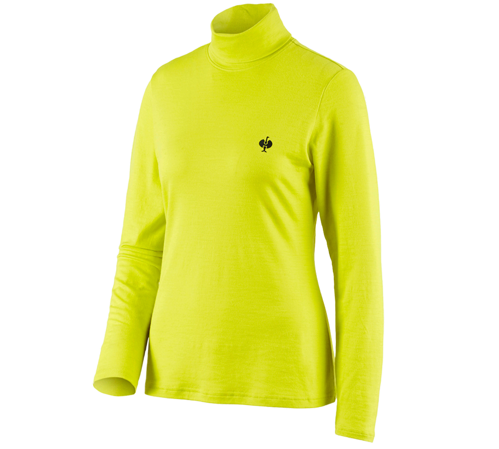 Trička | Svetry | Košile: Triko s rolákem Merino e.s.trail, dámská + acidově žlutá/černá