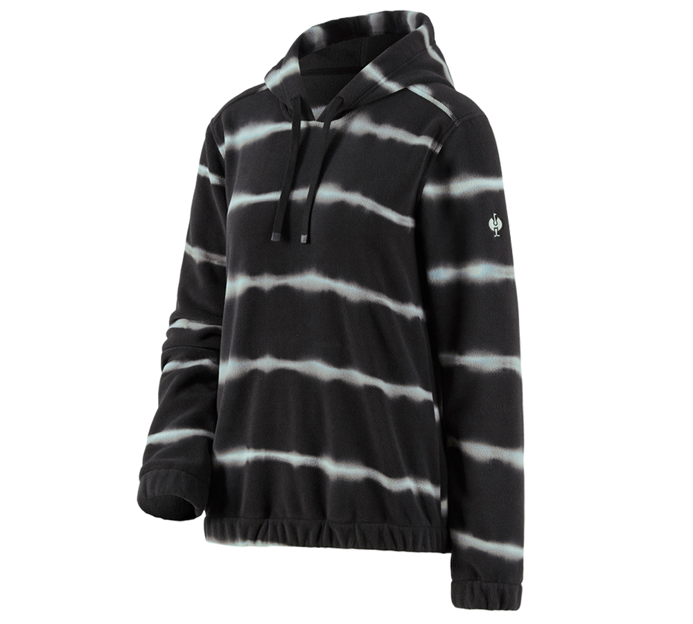 Trička | Svetry | Košile: Fleecová mikina s kapuci tie-dye e.s.motion ten,da + oxidově černá/magnetická šedá