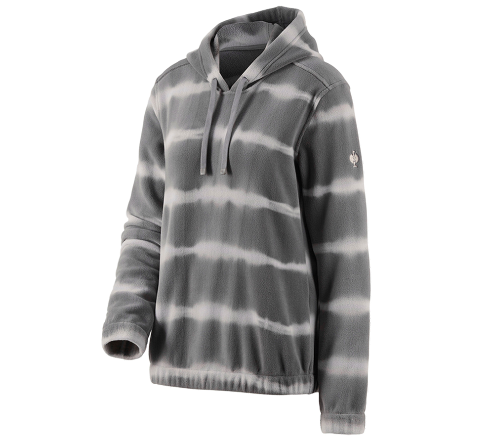 Trička | Svetry | Košile: Fleecová mikina s kapuci tie-dye e.s.motion ten,da + granitová/opálově šedá