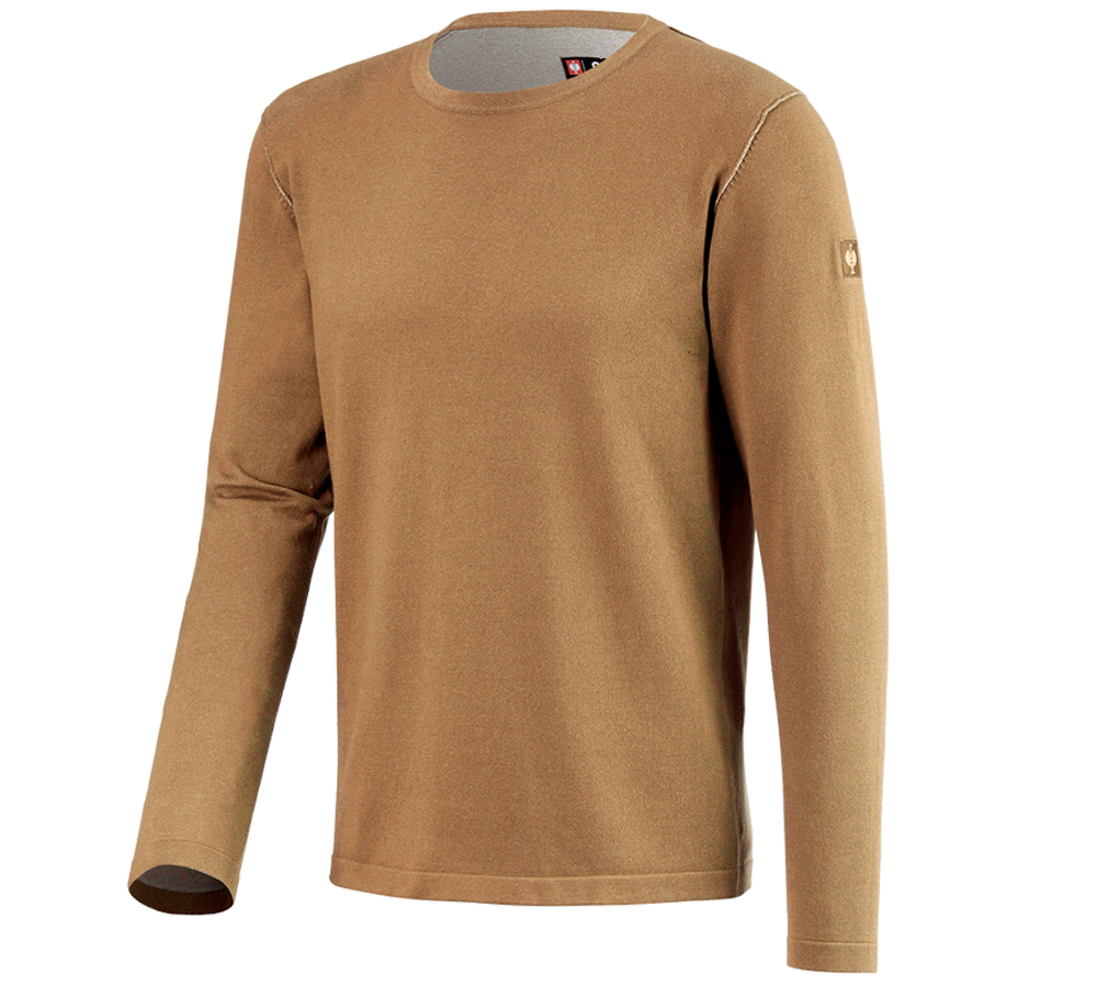 Trička, svetry & košile: Pletený svetr e.s.iconic + mandlově hnědá