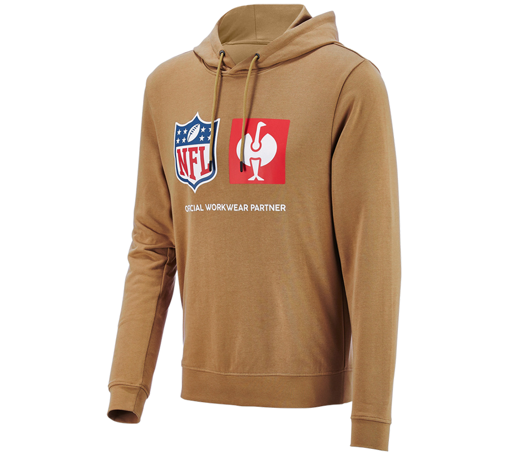 Trička, svetry & košile: NFL Hoodie cotton + mandlově hnědá