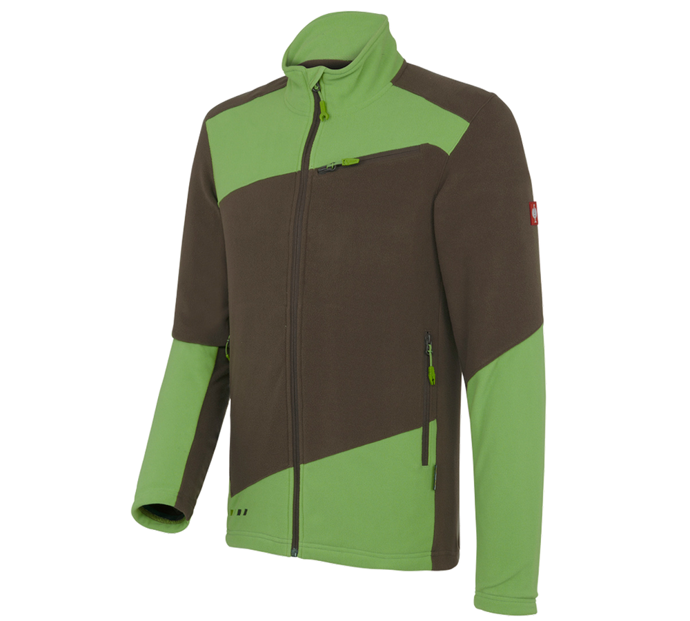 Pracovní bundy: Fleecová bunda e.s.motion 2020 + kaštan/mořská zelená