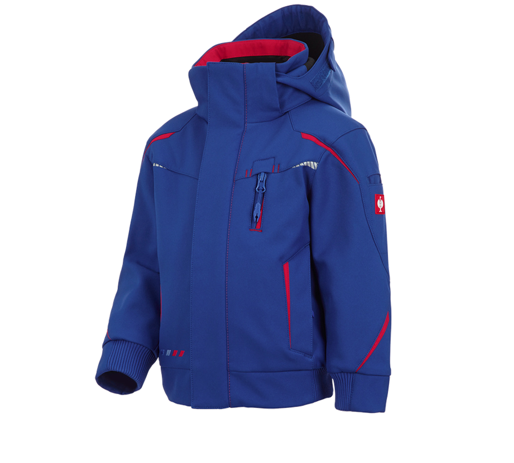 Bundy: Zimní softshellová bunda e.s.motion 2020, dětská + modrá chrpa/ohnivě červená
