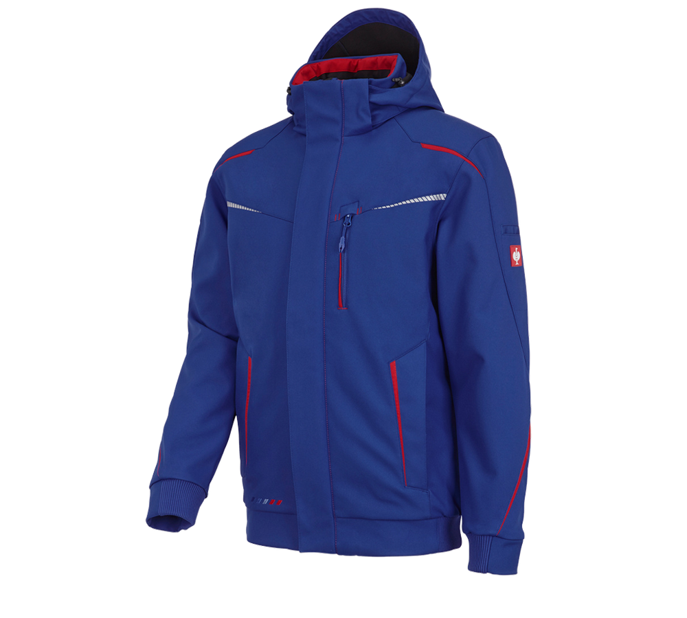 Chlad: Zimní softshellová bunda e.s.motion 2020, pánská + modrá chrpa/ohnivě červená