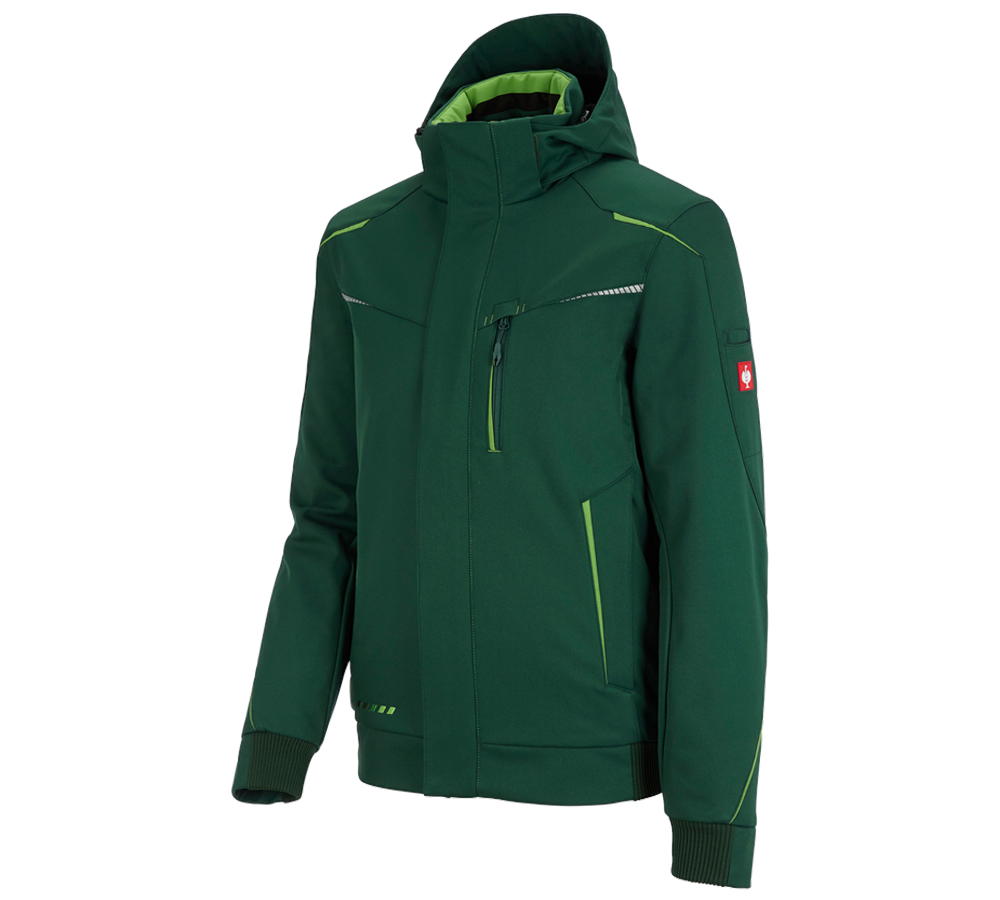 Pracovní bundy: Zimní softshellová bunda e.s.motion 2020, pánská + zelená/mořská zelená