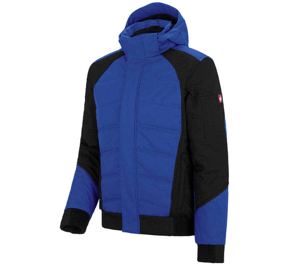 Pracovní bundy: Zimní softshellová bunda e.s.vision + modrá chrpa/černá