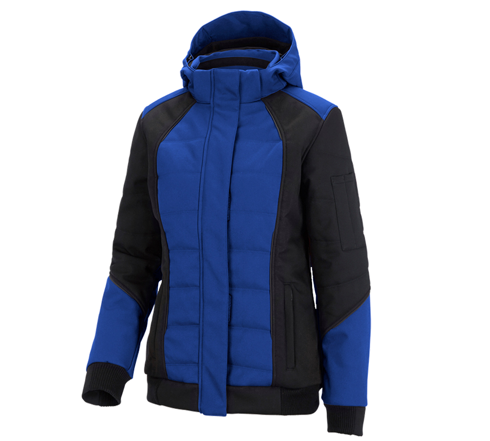 Pracovní bundy: Zimní softshellová bunda e.s.vision, dámské + modrá chrpa/černá