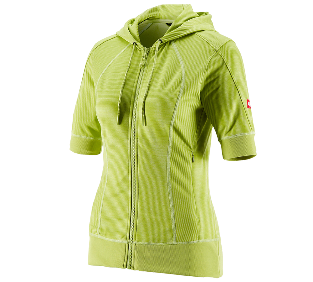 Trička | Svetry | Košile: e.s.Funkční bunda s kapucí stripe 3/4-rukávy, dám. + májové zelená