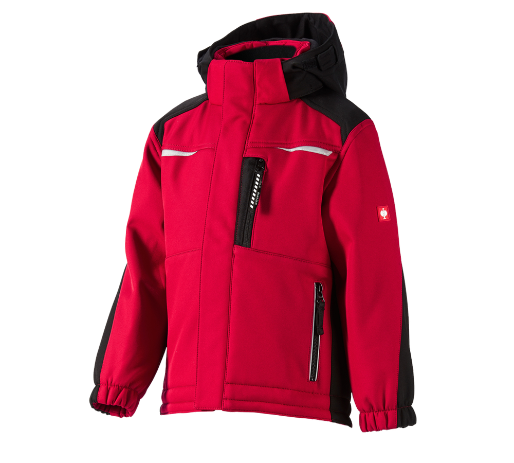 Bundy: Dětská softshellová bunda e.s.motion + červená/černá