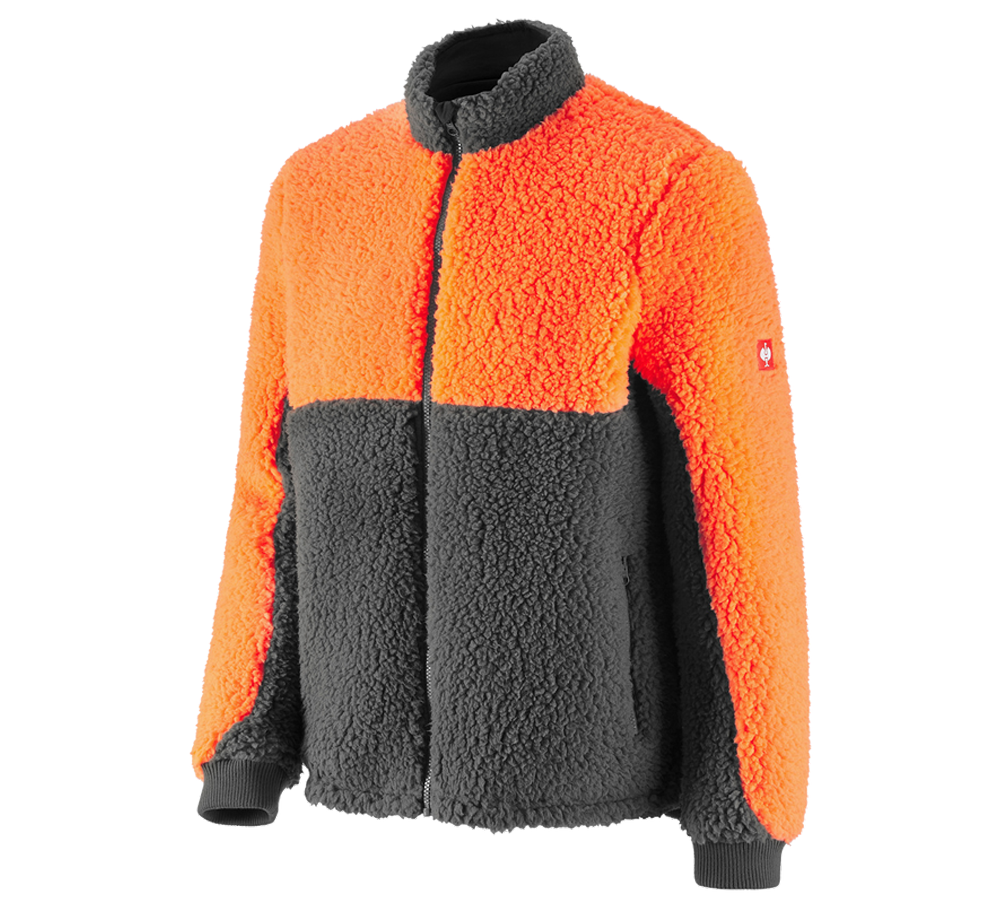 Pracovní bundy: e.s. Lesnická bunda z vlákenného rouna + výstražná oranžová/karbonová šedá